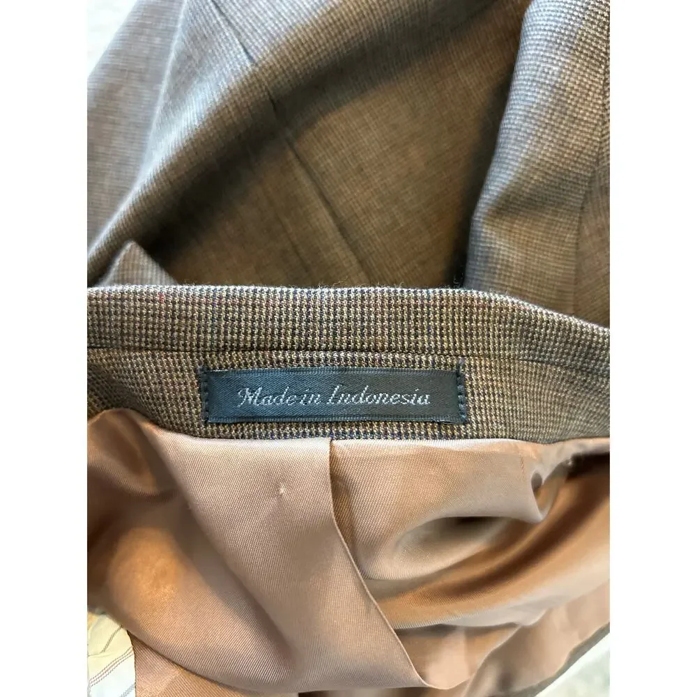 Lauren Ralph Lauren | Brown 100% Wool Mens Single Breasted Blazer | 44L